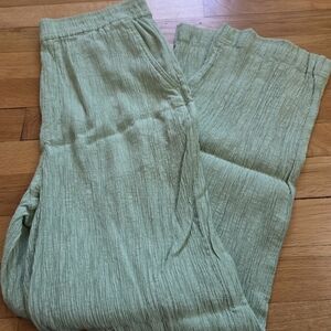 Madewell Crinkled Crepe Straight Leg Crop Pants
